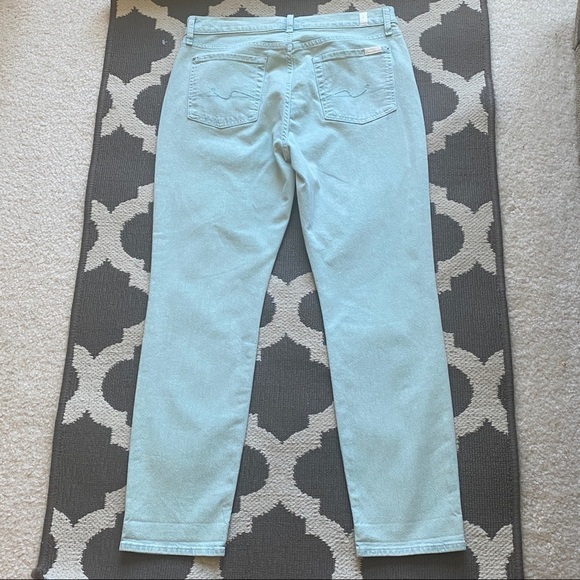 7 for All Mankind Josefina Pants Aqua Green Size 27 - Picture 2 of 8